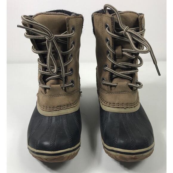 Sorel Women’s 6 Slimpack Lace III Waterproof Brown Khaki Boots - Picture 2 of 8